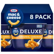 Kraft Deluxe Shelf Stable Original Macaroni &Cheese Microwaveable Cups 8Ct 2.3OZ