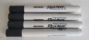 Vintage (4) Dixon Redimark Permanent Marker 9500 Chisel Tip Series Permanent Blk
