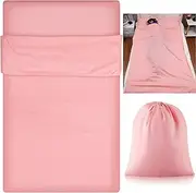 Irenare Self Tan Sleep Sack Breathable Self Tanning Sheet Protector for Bed Travel Sleeping Bag Camping and Sheet Liner for Outdoor Travel Hiking(Pink,1 Pc)