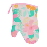 Annabel Trends Linen Single Oven Mitt Kitchen Cooking Glove 18x26cm Hibiscus