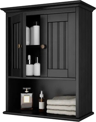 Gabinete de pared de madera para baño, botiquín de almacenamiento