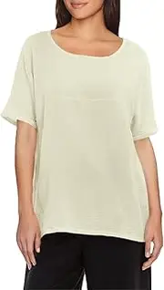 [Soojun] Women's Solid Round Collar Linen Tops Patchwork Shirts Blouses