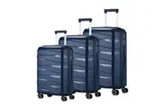 Mazam 3PCS Luggage Suitcase Trolley Set Travel TSA Lock Storage PP Case Navy