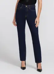 GUESS Eco Girly Mid-Rise Denim Jeans in Dark Blue Size: 30, Spandex