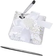 Parliky Wedding Pen Holder 1pc Signature Pen Stand Elegant Big Bowknot Signing Stand Perfect for Anniversary and Party Decorations