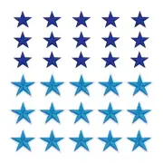 Small 5Star Iron Patches Embroidered Sew Garment Patches Dark Blue