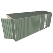 Build-A-Shed 1.2 x 5.2 x 2.0m Tunnel Shed Tunnel Hinged Door with 1 Sliding Side Door - Green