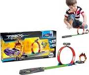 Car Race Track,Race Track Set for Kid - Safe Pull-Back Vehicle Combination Toy for Home Schools Daycare Centers Kindergarten Play