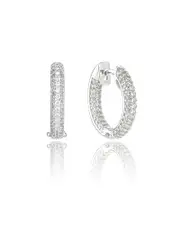 GODDESS PAVE HOOPS SILVER