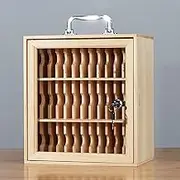 Solid Wood Mobile Phone Storage Cabinet, Staff Mobile Phone Safe Deposit Box Wall-mountable/Hand-held Mobile Phone Cabinet, for Office, Classroom, Factory
