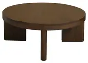 Apollo Round Solid Mindi Timber Coffe Table (Walnut)