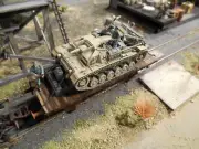 HO Roco Minitank 1st Panzer Army Tank Car with Soldiers A2014 Custom Detail