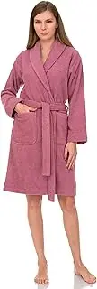 [TowelSelections] Women’s Robe, 100% Cotton Short Terry Shawl Bathrobe