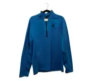 Spyder Outbound Stryke Jacket Pullover Mens Large Blue 1/4 Zip Mock Neck NEW