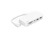 Belkin USB-C 6-In-1 USB-A MicroSD Ethernet Multiport Hub Adapter w Mount White