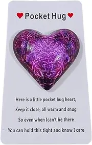 [RFTWXHPN] Long Distance Relationship Friendship Gifts for Women Men Heart Shaped Pocket Hug Gifts for Family Moving Going Away Gifts for Friends Neighbors Pocket Hug Tokens Gift with Card