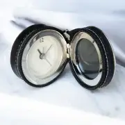 Silver Travel Alarm Clock with Picture frame classic round design Giftware