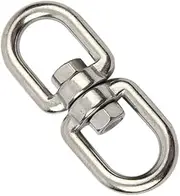 M8 Swivel Keychain Connectors Stainless Steel Swivel Ring, Double Ended Rotating Hook, Rotating Shackle Steel Double End Hook Shape of 8 Rotating Ring Eyelet Connector