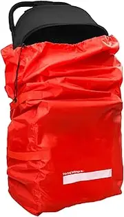 Dairrr Fuuu Stroller Travel Bag for Airplane, Stroller Cover Bag for Single & Double Strollers, Large Air Trvel Stroller Cover, Baby Travel Accessories, Waterproof Stroller Storage Bag, Red, 1 Pack