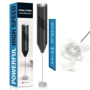 Double Whisk Milk Frother, Handheld Electric Blender stick, Drink Mixer with ...