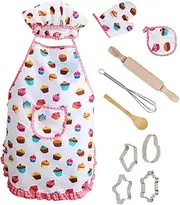 HOOTNEE 1 Set Performance Costume Props Chef Hat and Apron Cooking Apron and Chef Hat Aprons for Cooking Kitchen Apron Kitchen Apron