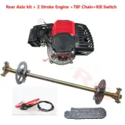 740mm Go Kart Rear Axle Kit + 2 Stroke 49cc 50cc Engine Motor Lawn Mower ATV