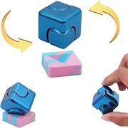 Desk Fidget Toys Kinetic-Spinner-Cube: Cool Gadgets Metal EDC-Toy with Silicone Base, Cool Stuff ADHD Tools Office Game Stress Relief Toy for Kid Children Teen Adult Christmas