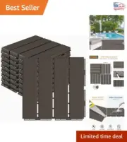 Durable 12"x12" Waterproof Outdoor Deck Tiles - 9 Pack for All Weather Use