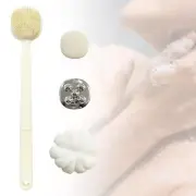 Long Reach Shower Brush Set: Silicone Scrubber For Deep Cleaning & Back