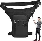 Drop Leg Bag for Cycling - Leg Bag for Men, Leather, Motorcycle Thigh | Men Motorcycle, Accessories and Cycling Supplies for Wallet Cell Phone Gloves Key Raincoat