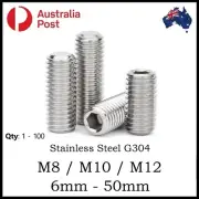 M8 M10 M12 Grub Set Screw s Bolt s Socket Allen Rod Stainless Steel A2 G304