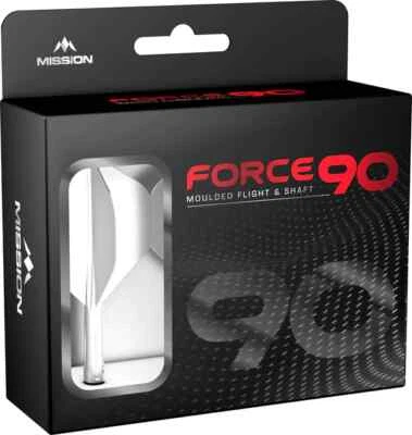 New - Mission Force 90 All-in-One No2 White One Piece Flight & Stem Darts System
