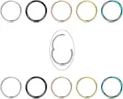 [Kakonia] 10Pcs 16G 18G Stainless Steel Hinged Clicker Segment Nose Rings Hoop Helix Cartilage Daith Tragus Sleeper Earrings 8-12MM Improved