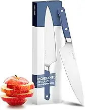 Misen Chef Knife - 8 Inch Professional Kitchen Knife - High Carbon Steel Ultra Sharp Chef's Knife, Blue