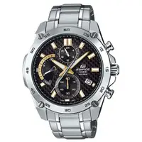 在飛比找ETMall東森購物網優惠-【CASIO 卡西歐】 EDIFICE 編織感黑色格紋設計 