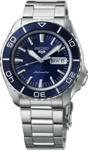 Seiko 5 Automatic Blue Dial Steel Bracelet Men's Watch SRPK97 Made In Japan New