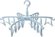 DAWRIS Sock Dryer Clothes Airer with 24 Pins 360° Outdoor Rotating Tumble Dryer Mini Clothes Airer Windproof Washing Line Camping Durable for Underwear Socks Towels (Sky Blue)