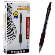 Zebra Sarasa dry X20 0.7 46930 Mahogany Gel Ink Medium Point, Box of 12 Pens