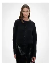 [Witchery] Fluffy Crew Cardigan in Black