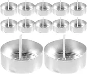 SEWACC 50pcs Metal Tea Light Tins with Candle Wicks, Empty Candle Making Tea Light Containers for DIY Candles Making Supplies