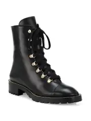 Stuart Weitzman Women's Kolbie Leather Combat Boots Size 40.5/ 10 AA (Narrow)