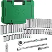 SK 1/4" Drive Socket Set with 216-P Quick-Release Ratchet, 50-Piece, One Size