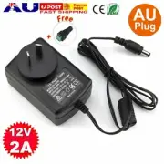 AC/DC 12V 2A Power Supply Adapter Charger Light for LED Strips & Camera