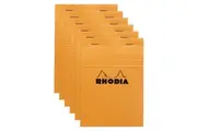6x Rhodia No13 Top Stapled A6 Notepad Office Stationery Note Pad 5x5 Grid Orange