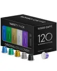 ROSSO CAFFE Espresso Capsules for Nespresso Machines - 120 Coffee Pods Variet...