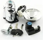 Ignition Switch for Moto Steed for Shadow 400 VT250 VT600 Motorcycle Ignition Switch Kit Assembly Fuel Gas Cap Tank Cover with 2 Keys Motorcycle Ignition Switch Lock