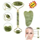 Natural Roller Massager Jade Scraping Board Beauty Double Head Roller Set Q M3I1