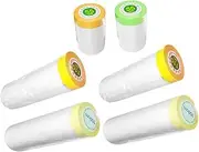 HOLIDYOYO 6Rolls Assorted Masking Tape Lightweight Tear Resistant Paint Masking Paper for Home Painting Automotive Protection Furniture Covering Widths