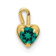 14K Yellow Gold 14Ky May Synthetic Birthstone Heart Charm