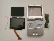 V2 IPS GBA SP Backlight LCD For Game Boy Advance SP + Pre-cut Shell Case silver